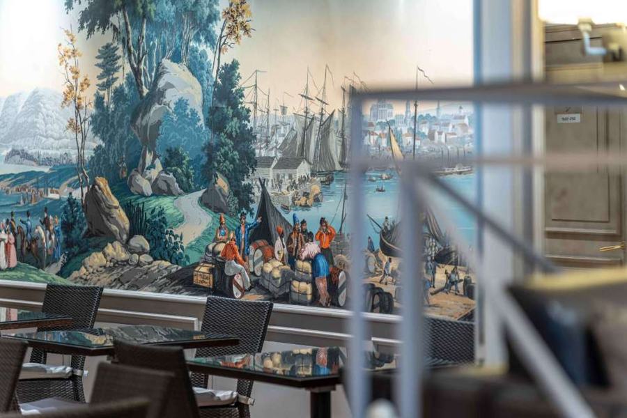 Détail de la fresque du petit-déjeuner